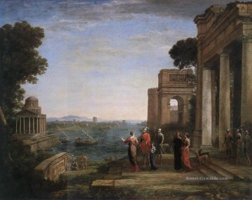 Aeneas Abschied von Dido in Carthago Landschaft Claude Lorrain Ölgemälde
